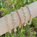 18K Gold Plated Plating Heart Shape Zircon Bracelets