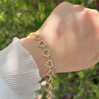 18K Gold Plated Plating Heart Shape Zircon Bracelets