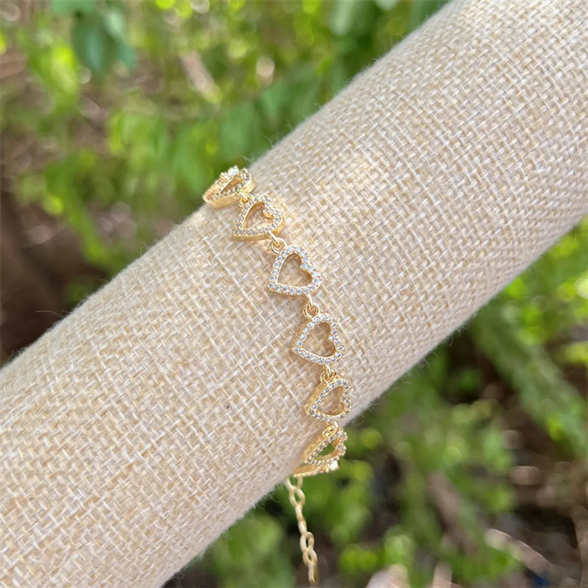 18K Gold Plated Plating Heart Shape Zircon Bracelets