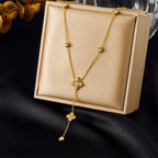 Golden Clover Drop Pendant Necklace