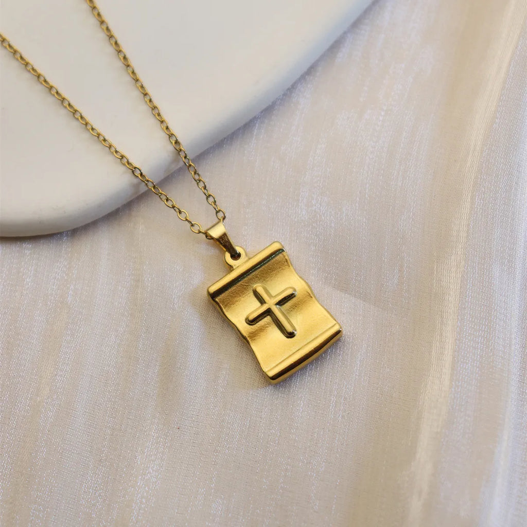 304 Stainless Steel 18K Gold Plated Water Droplets Necklace