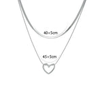 Golden Heart Layered Snake Chain Necklace