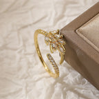 Simple Style Leaves Open Rings