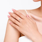 Elegant round Sterling Silver Plating Inlay Zircon Rhodium Plated Rings