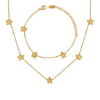 Fashion Star Titanium Steel Plating Inlay Zircon Bracelets Necklace 1 Piece
