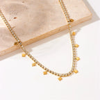 Fashion Women'S Titanium Steel Eightpointed Star Necklace with Electroplating Treatment and Regular Chain