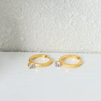 Crystal Charm Hoop Earrings