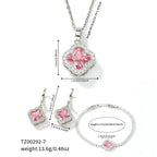 Pink Clover Elegance Jewelry Set