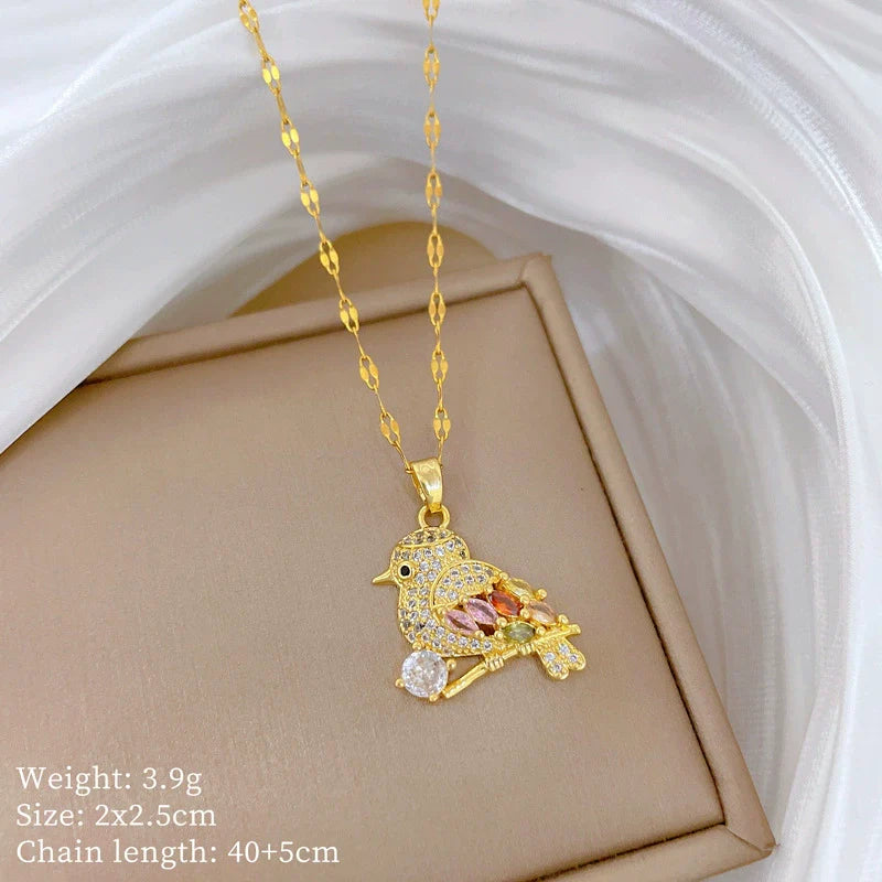 Crystal Wing Bird Pendant