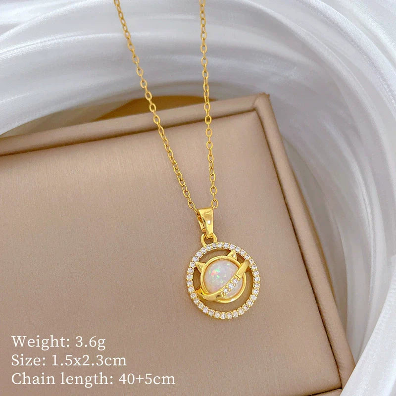 Necklace Copper Microinlaid Cross Stainless Steel Animal Zodiac Cartoon Minimalist Style Unisex