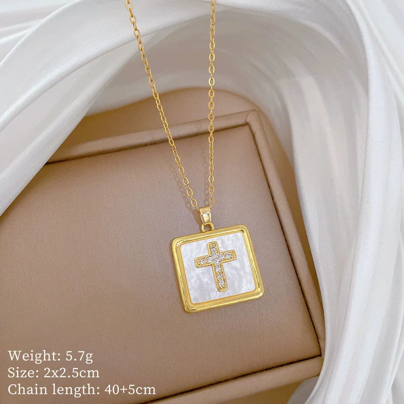 Necklace Copper Microinlaid Cross Stainless Steel Animal Zodiac Cartoon Minimalist Style Unisex