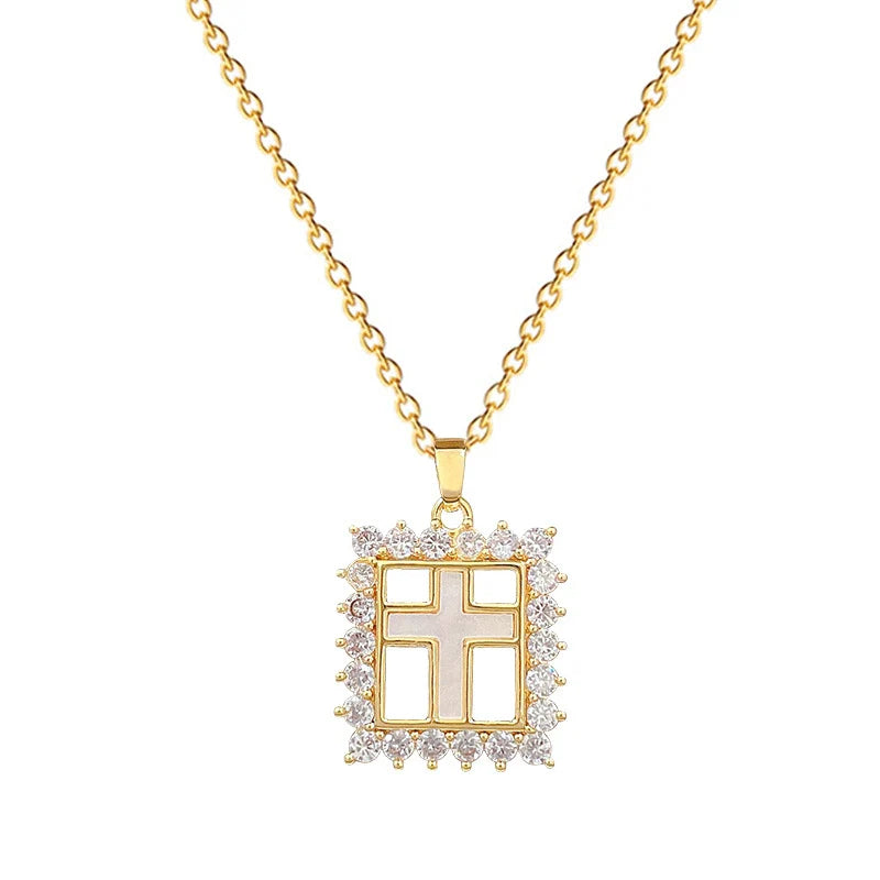 Necklace Copper Microinlaid Cross Stainless Steel Animal Zodiac Cartoon Minimalist Style Unisex