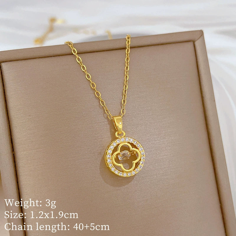 Necklace Copper Microinlaid Cross Stainless Steel Animal Zodiac Cartoon Minimalist Style Unisex