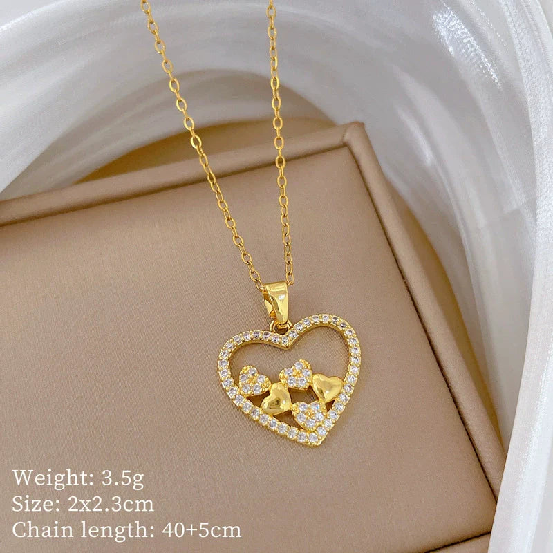 Triple Heart Glow Necklace