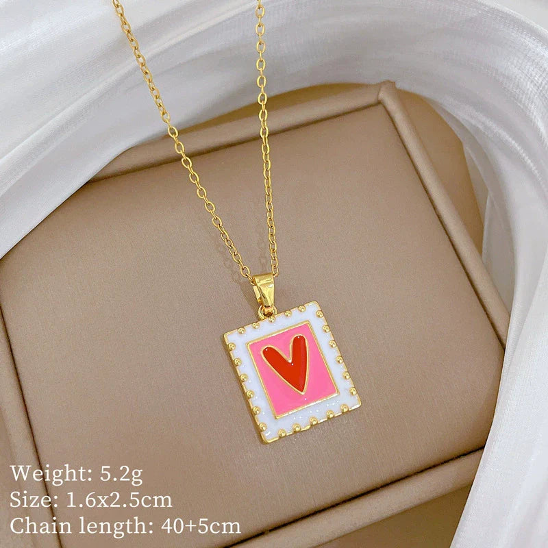 Necklace Copper Microinlaid Cross Stainless Steel Animal Zodiac Cartoon Minimalist Style Unisex