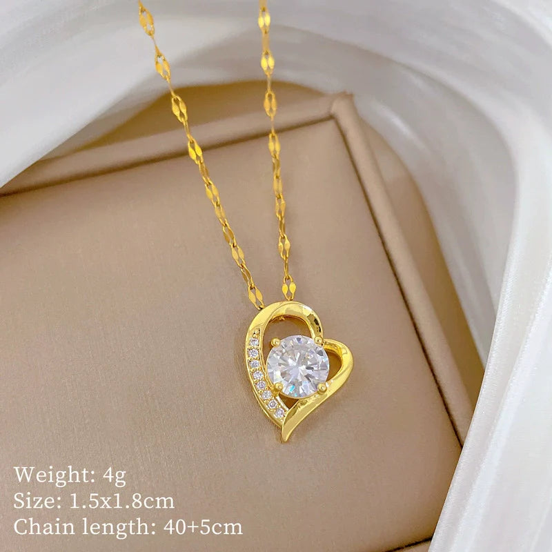 Elegant Spark Heart Necklace
