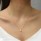 New Fashion Simple Thick Moon Pendant Necklace Retro Geometric Moon Clavicle Chain Women