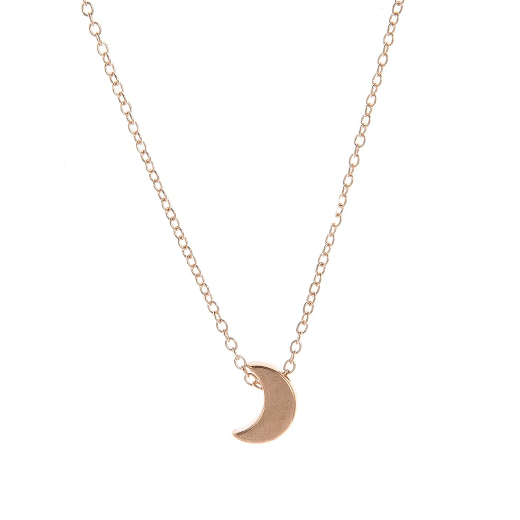 New Fashion Simple Thick Moon Pendant Necklace Retro Geometric Moon Clavicle Chain Women