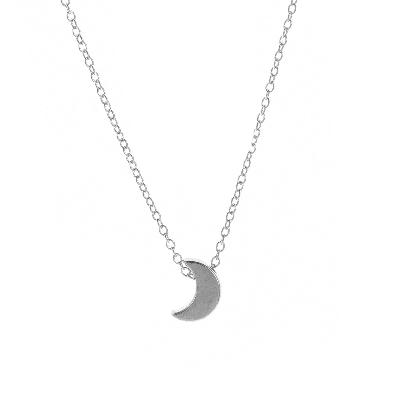 New Fashion Simple Thick Moon Pendant Necklace Retro Geometric Moon Clavicle Chain Women