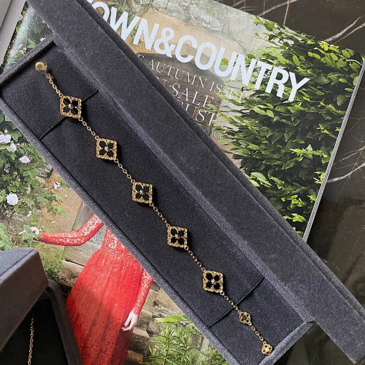 Golden Clover Blossom Bracelet