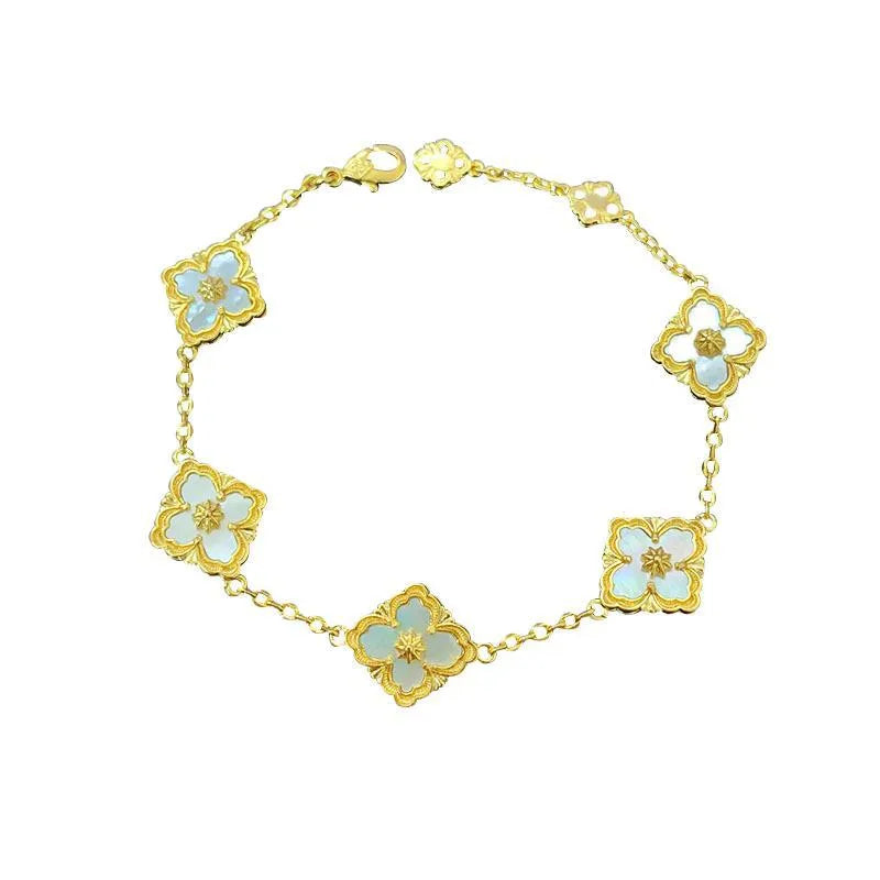 Golden Clover Blossom Bracelet