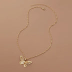 Retro Butterfly Alloy Plating Pendant Necklace 1 Piece