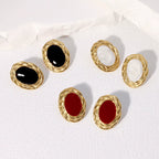 Luxury Oval Gold Earrings