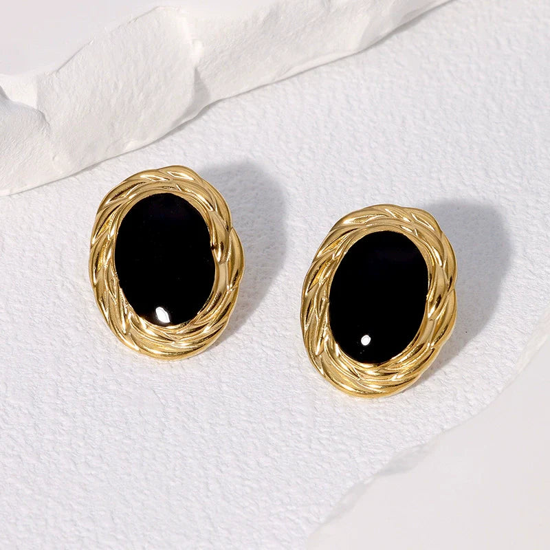 Luxury Oval Gold Earrings