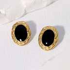 Luxury Oval Gold Earrings