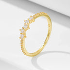 Simple Style Solid Color Sterling Silver Plating Inlay Zircon 14K Gold Plated Rhodium Plated Rings