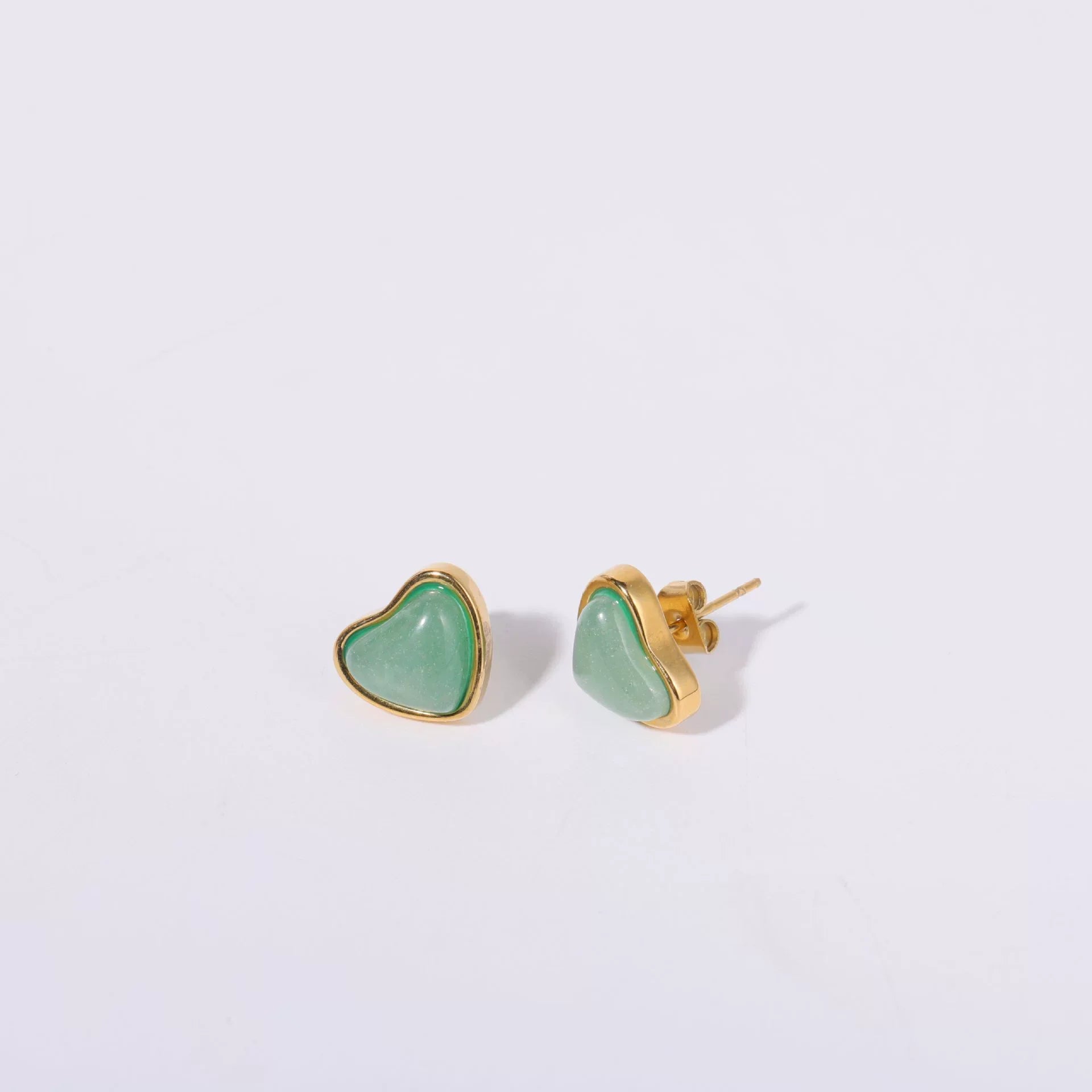 Red Heart Gold Earrings