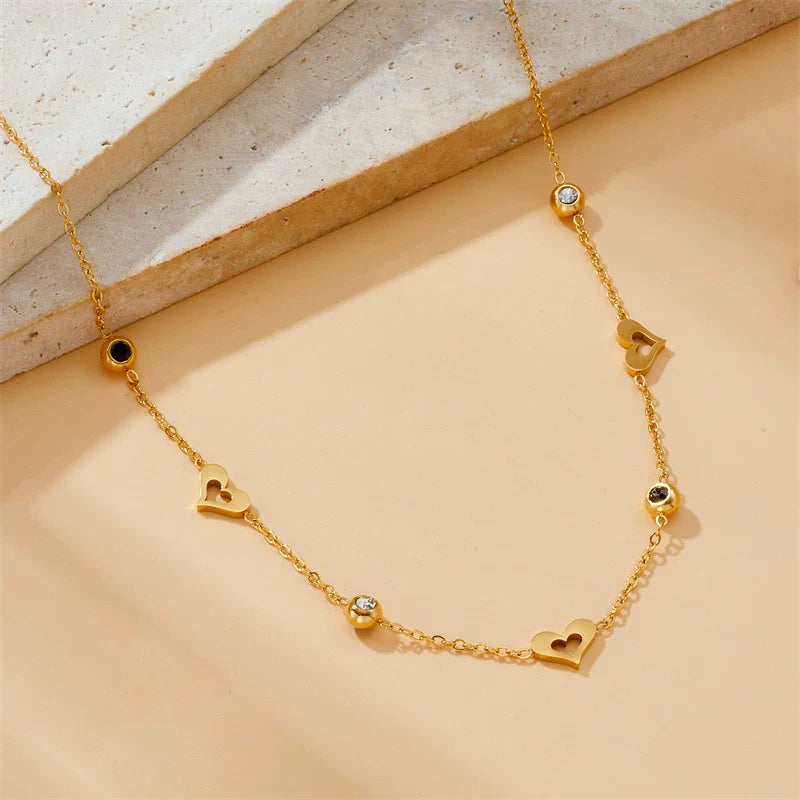 Stainless Steel Jewelry Set with Love Drops Bells Pattern Electroplated for Women Fashion Style