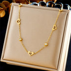 Stainless Steel Jewelry Set with Love Drops Bells Pattern Electroplated for Women Fashion Style