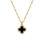Black Clover Double Chain Pendant Necklace