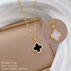 Black Clover Double Chain Pendant Necklace