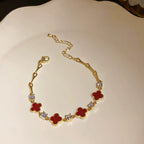 Red Clover Gold Bracelet