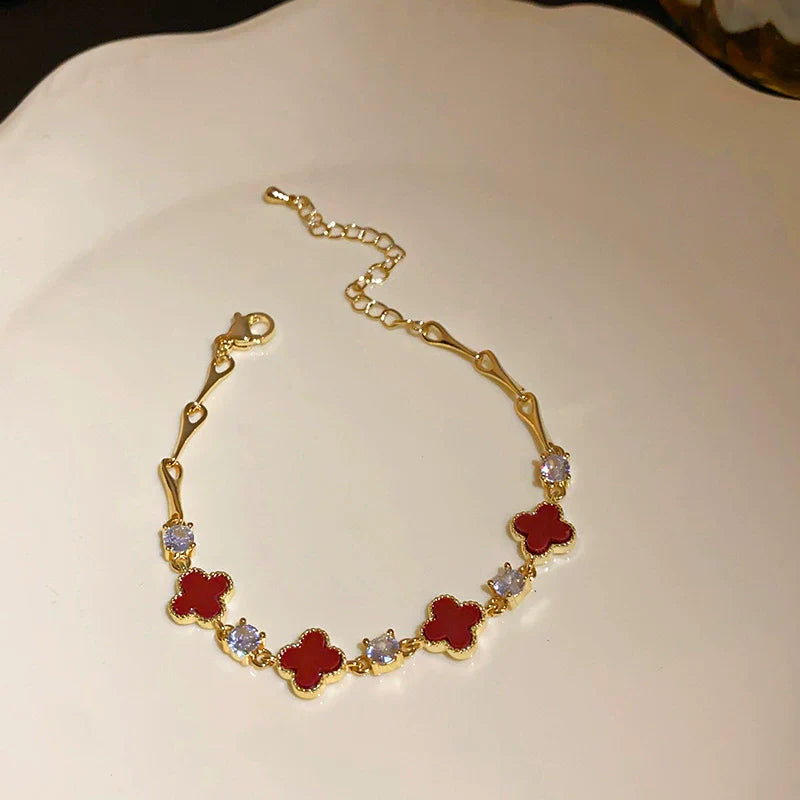 Red Clover Gold Bracelet