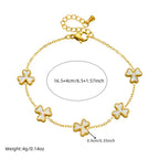 White 3 Leaf Clover Gold Set