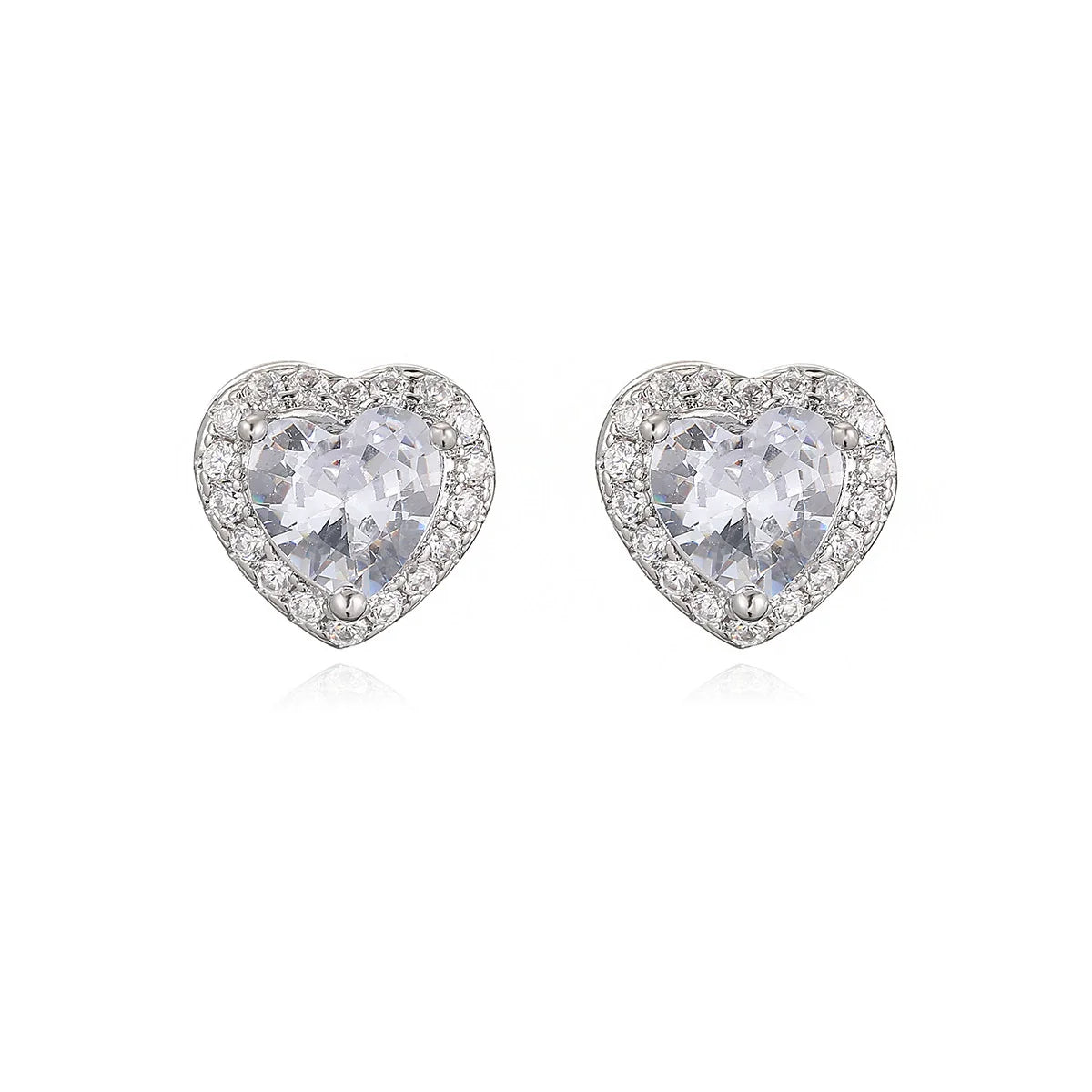La Étoile Heart Sparkle Studs