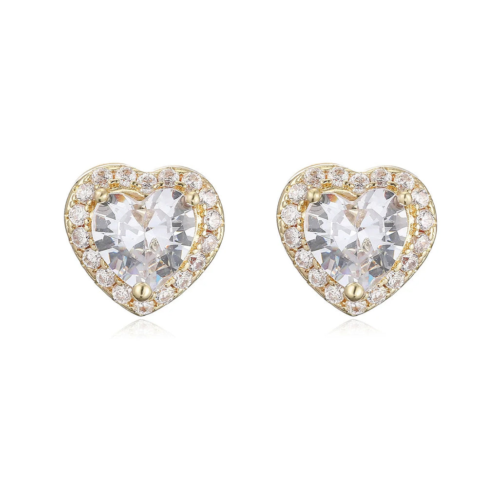 La Étoile Heart Sparkle Studs