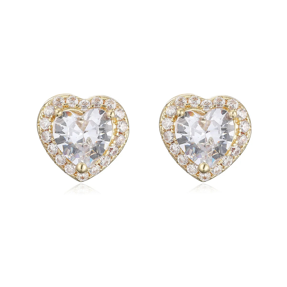La Étoile Heart Sparkle Studs