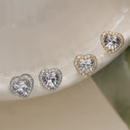 La Étoile Heart Sparkle Studs