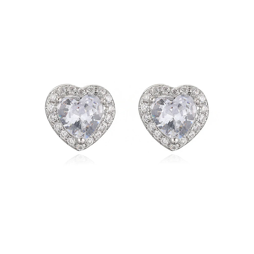 La Étoile Heart Sparkle Studs