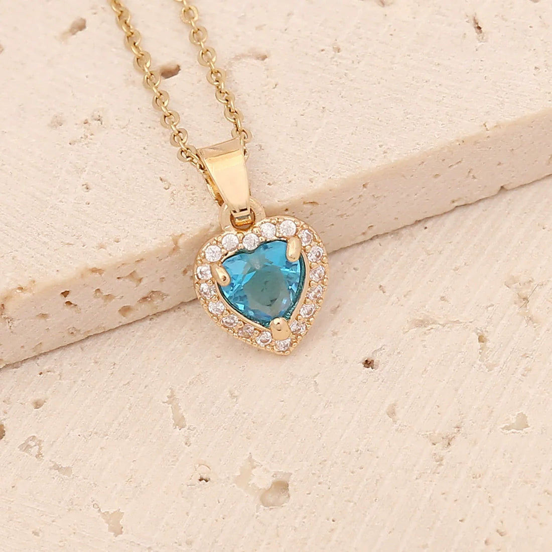 Ruby Heart Halo Pendant Necklace