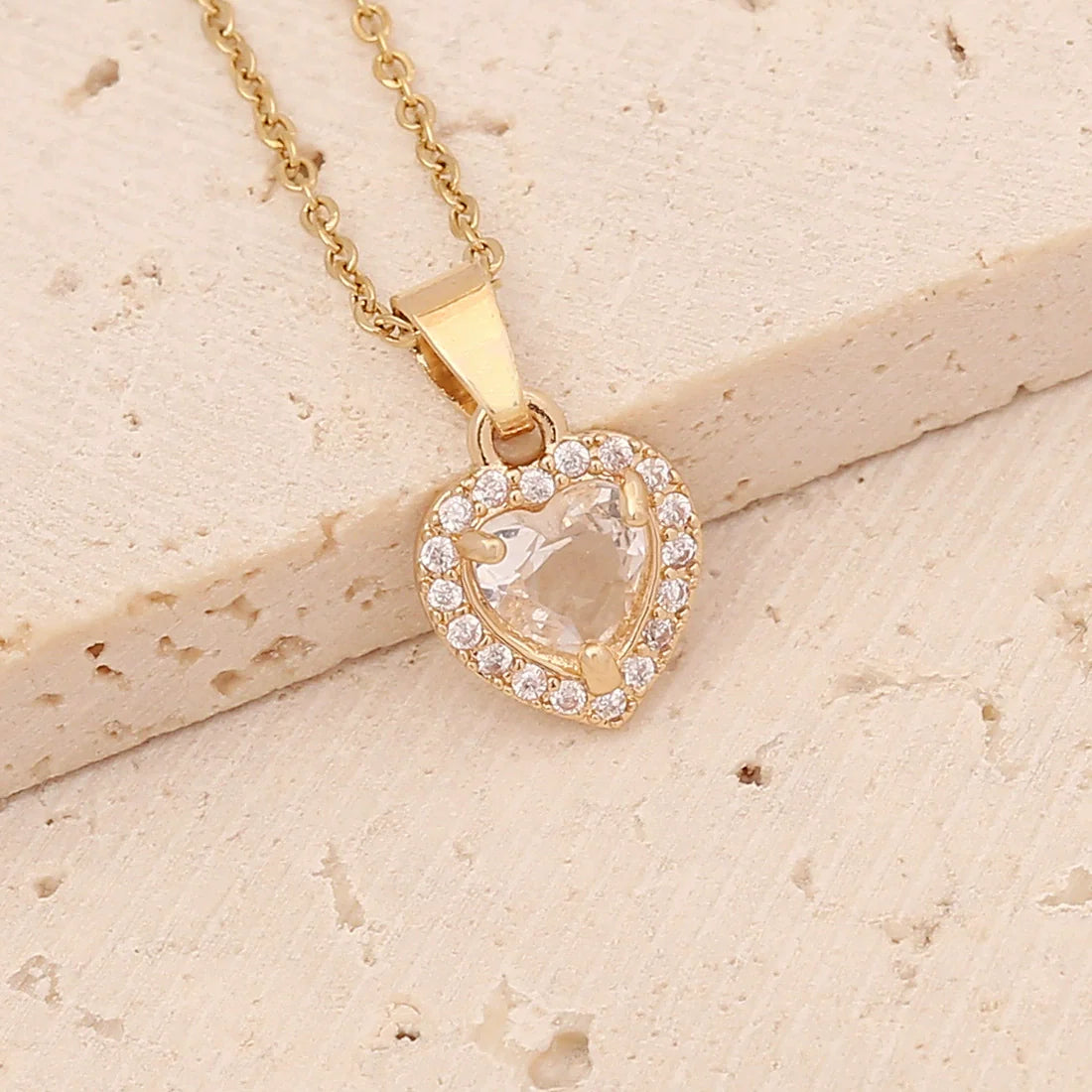 Ruby Heart Halo Pendant Necklace