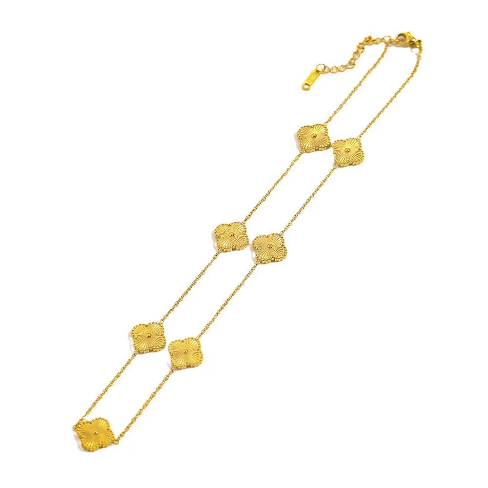 Gold Clover Matching Necklace