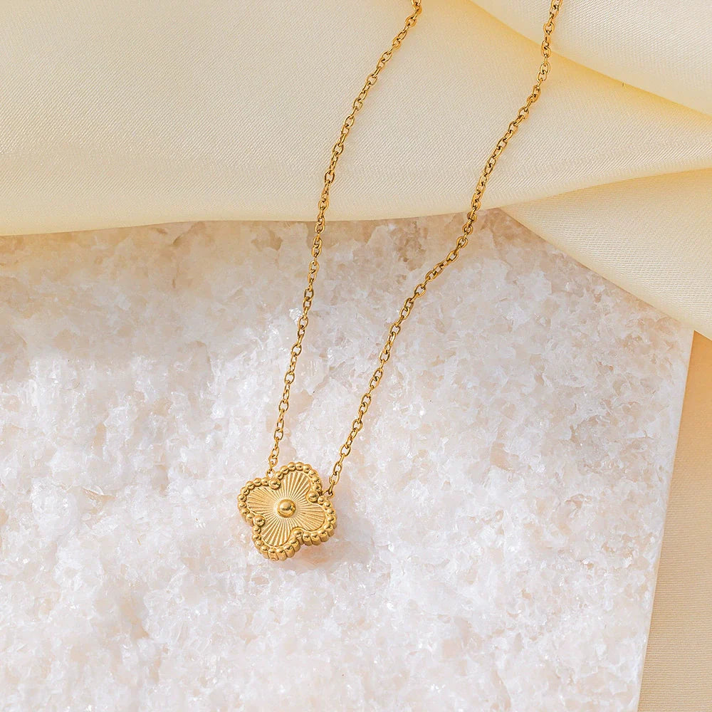 Gold Clover Matching Necklace
