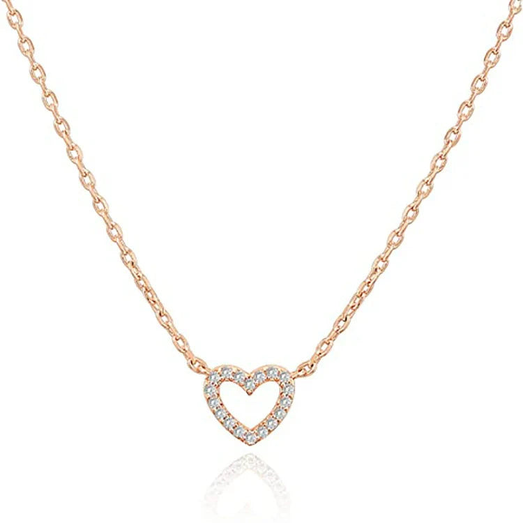 Wholesale Heart Pendant Necklace Copper Snake Bone Chain Girl'S Love Design Fashion Temperament