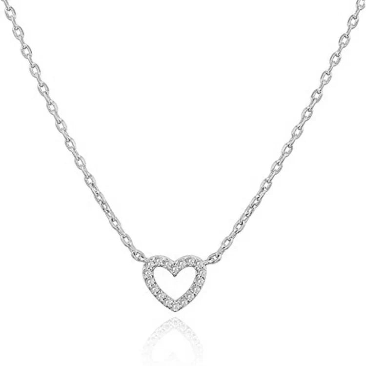 Wholesale Heart Pendant Necklace Copper Snake Bone Chain Girl'S Love Design Fashion Temperament