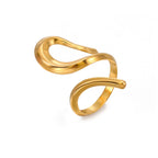 Wholesale Hip-Hop Retro Irregular Stainless Steel Plating 18K Gold Plated Open Rings